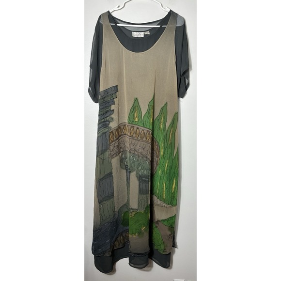 Dalin Dresses & Skirts - Darlin Collection Vintage Maxi Dress 2XL Layered Lightweight Art To Wear